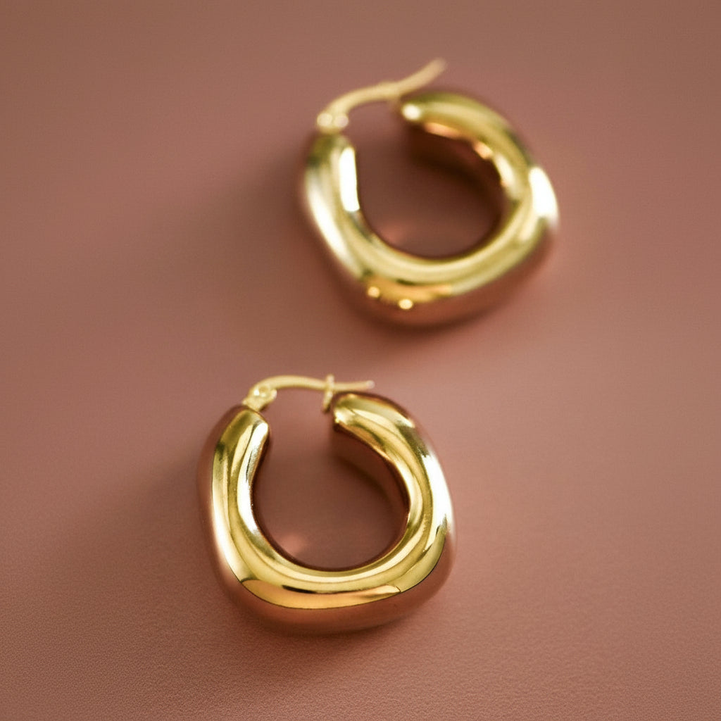 Gold Bubble Hoop Earrings