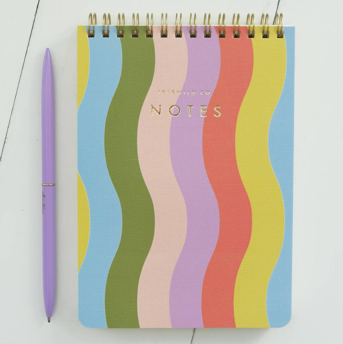 Wavy Rainbow Spiral Jotter