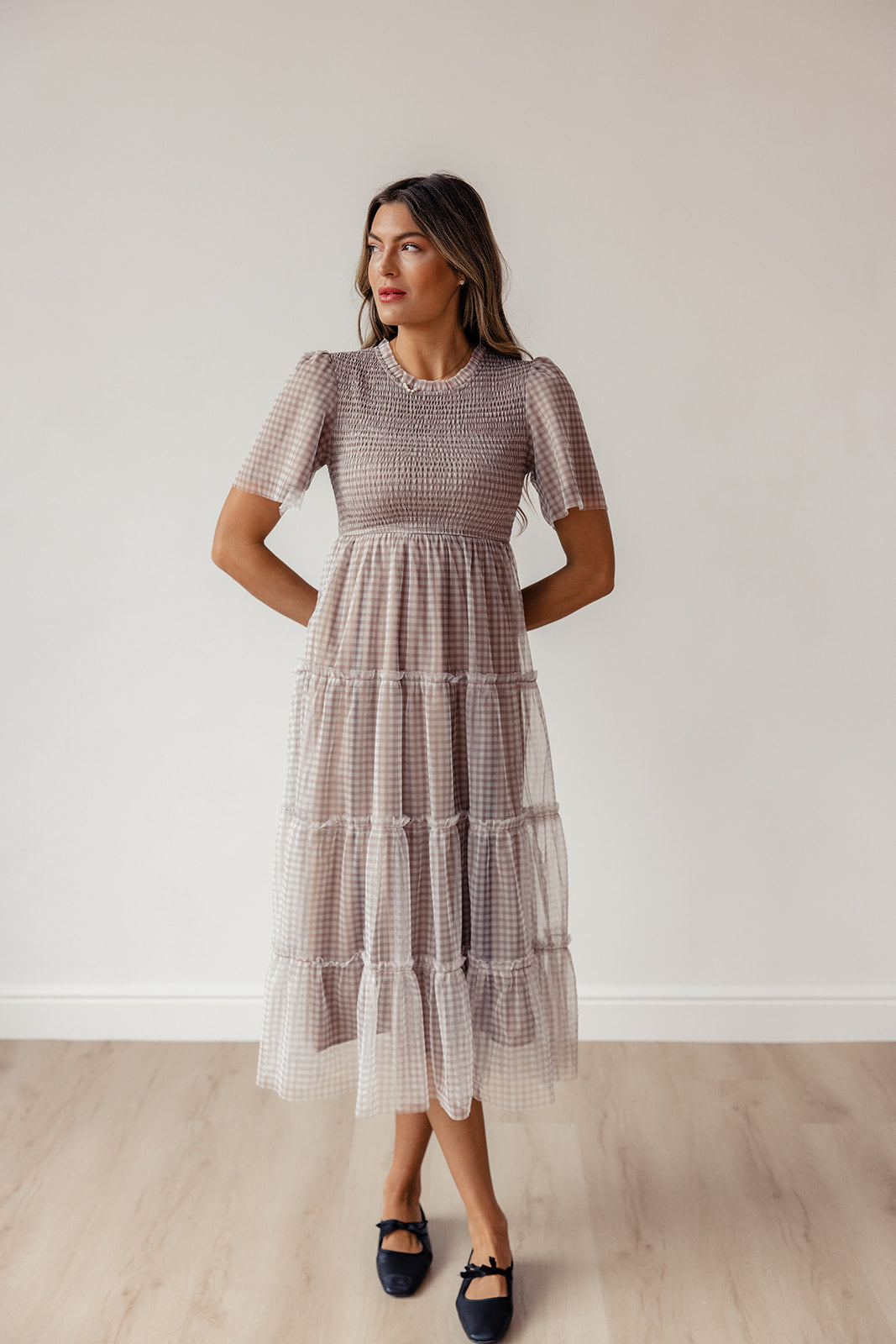 Kotie Gingham Chiffon Dress