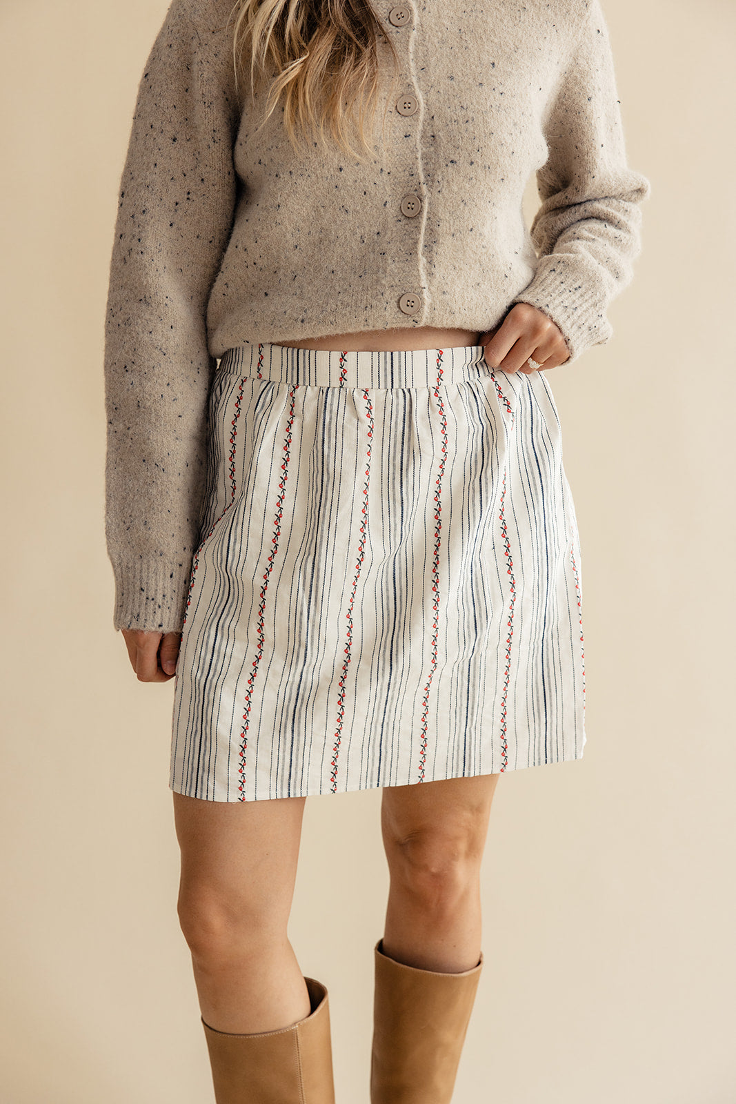 Gentry Striped Mini Skirt