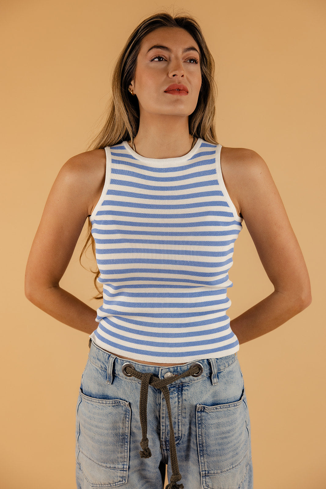 Next Week Striped Sweater Tank