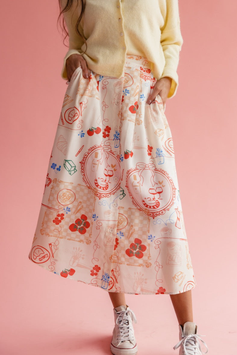 C’est La Vie Printed Skirt