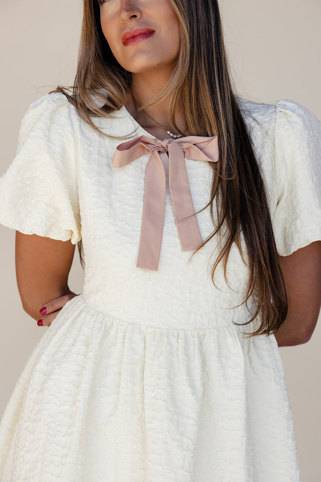 Izzie Textured Bow Dress