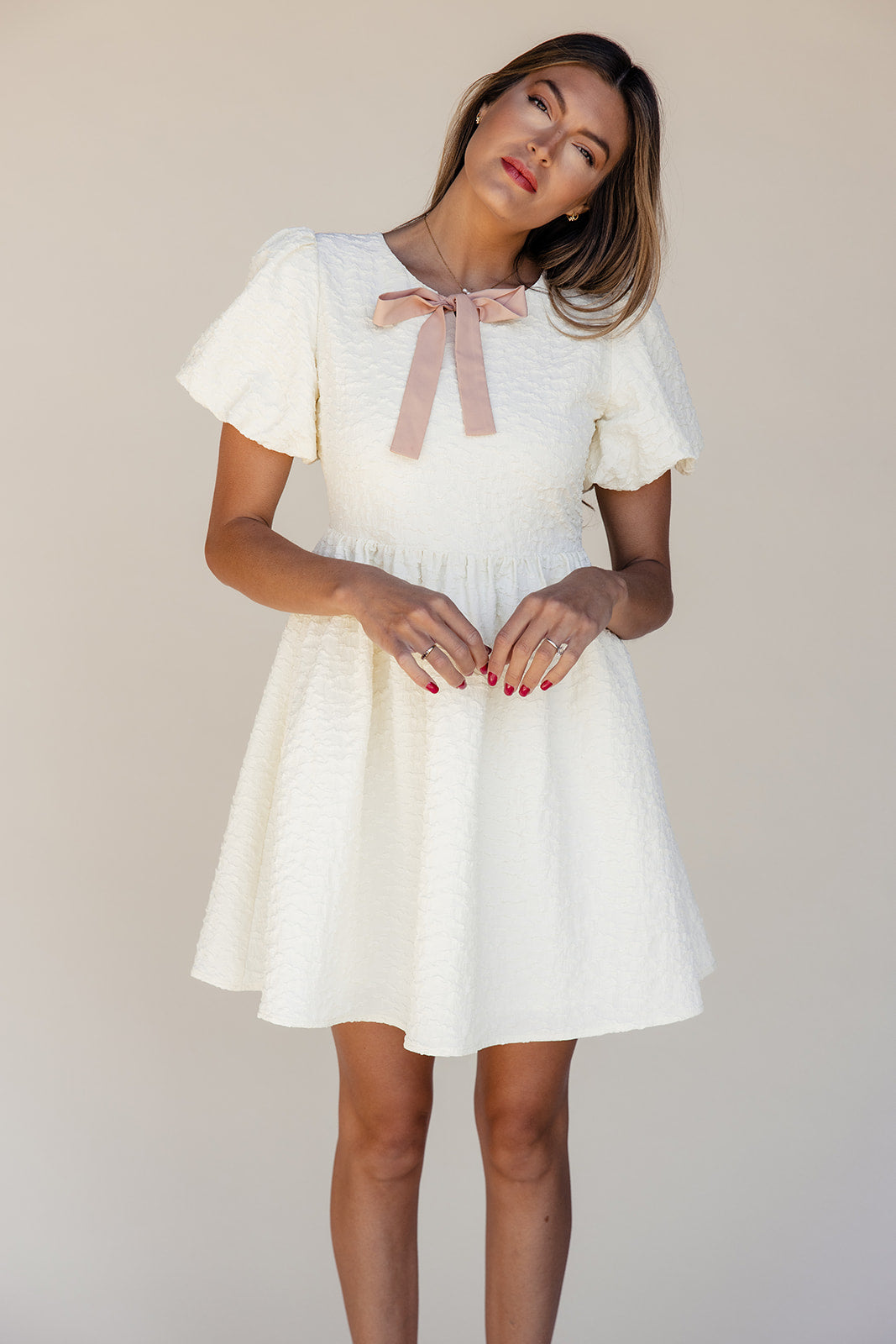 Izzie Textured Bow Dress
