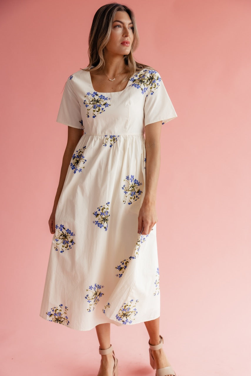 Elodie Square Neck Bow Dress