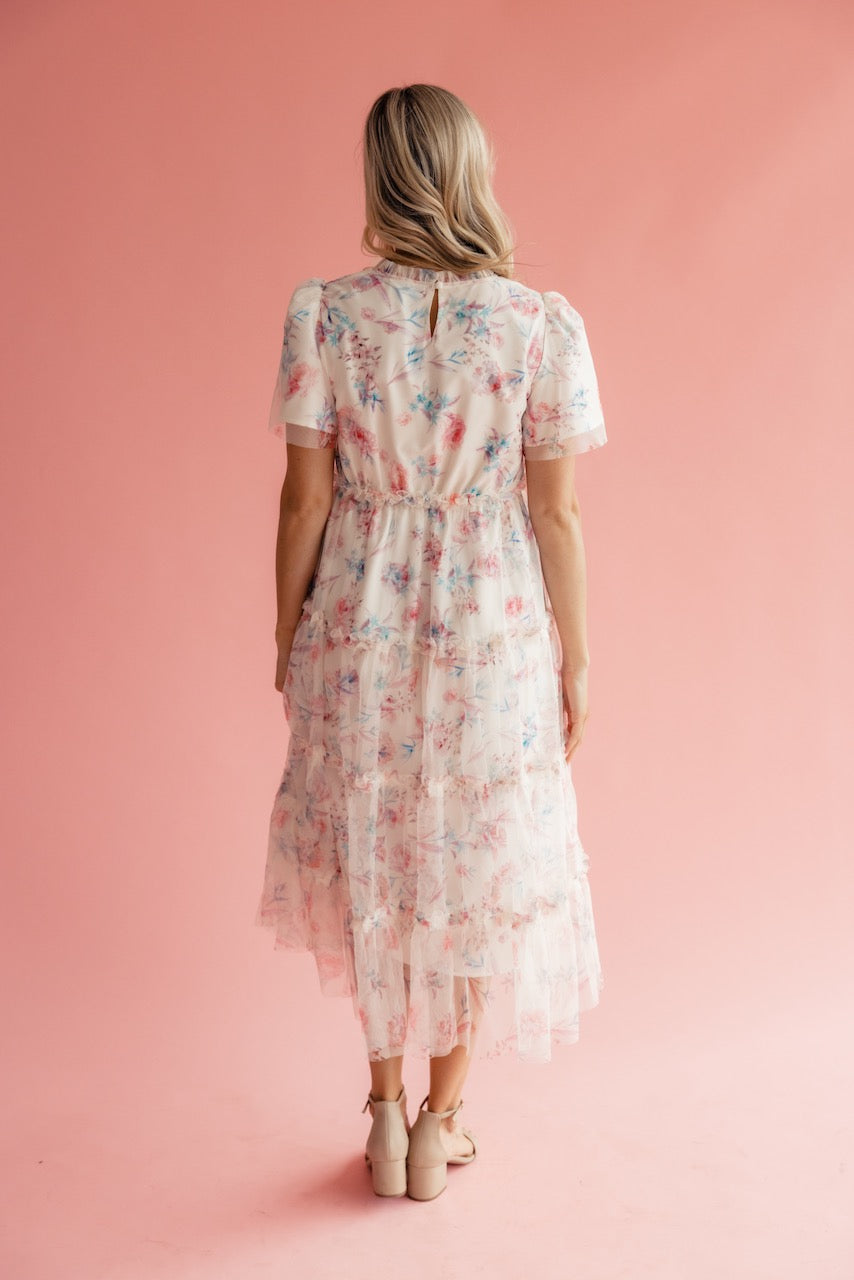 Celine Chiffon Ruffle Dress