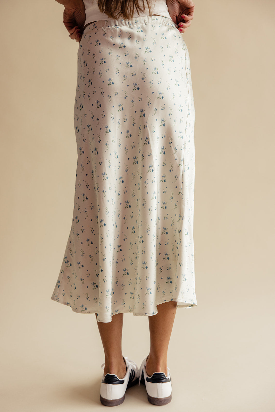 Ocean Eyes Floral Satin Skirt