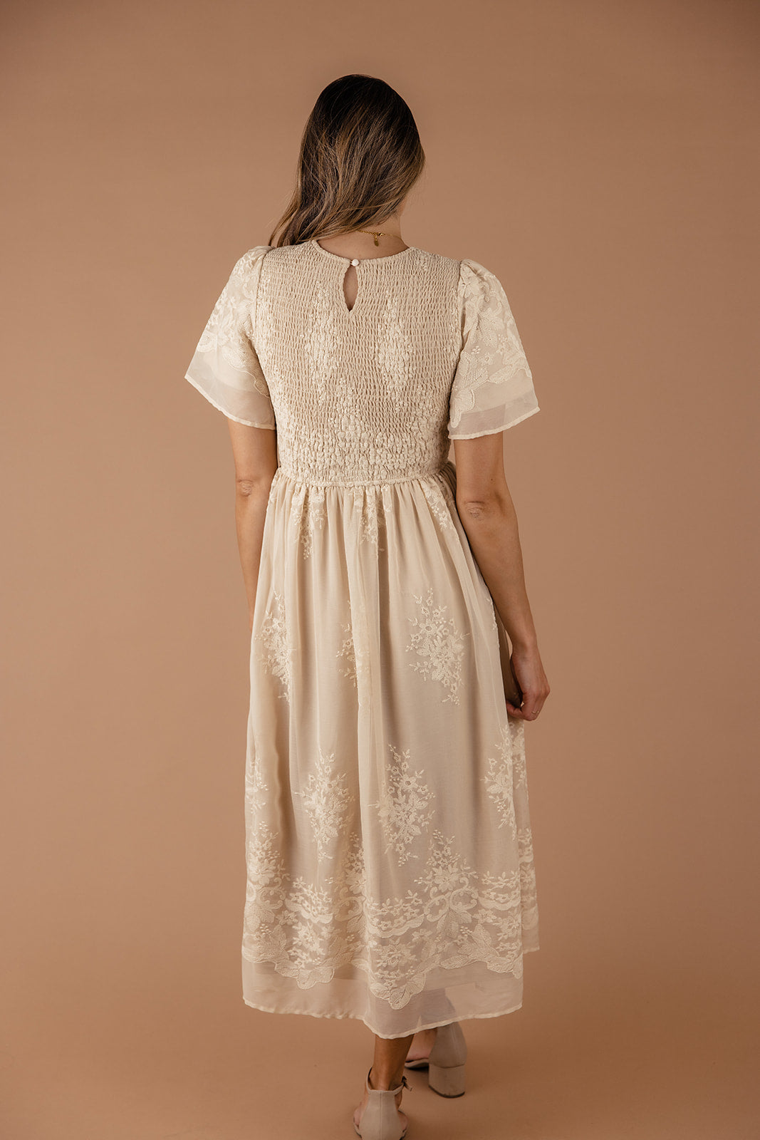 Juliette Smocked Lace Dress