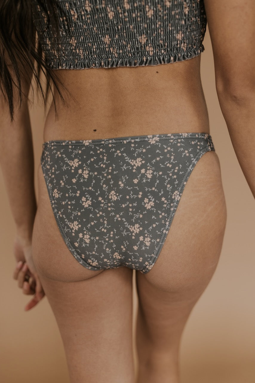 Rylee + Cru Dark Floral Bikini Bottom