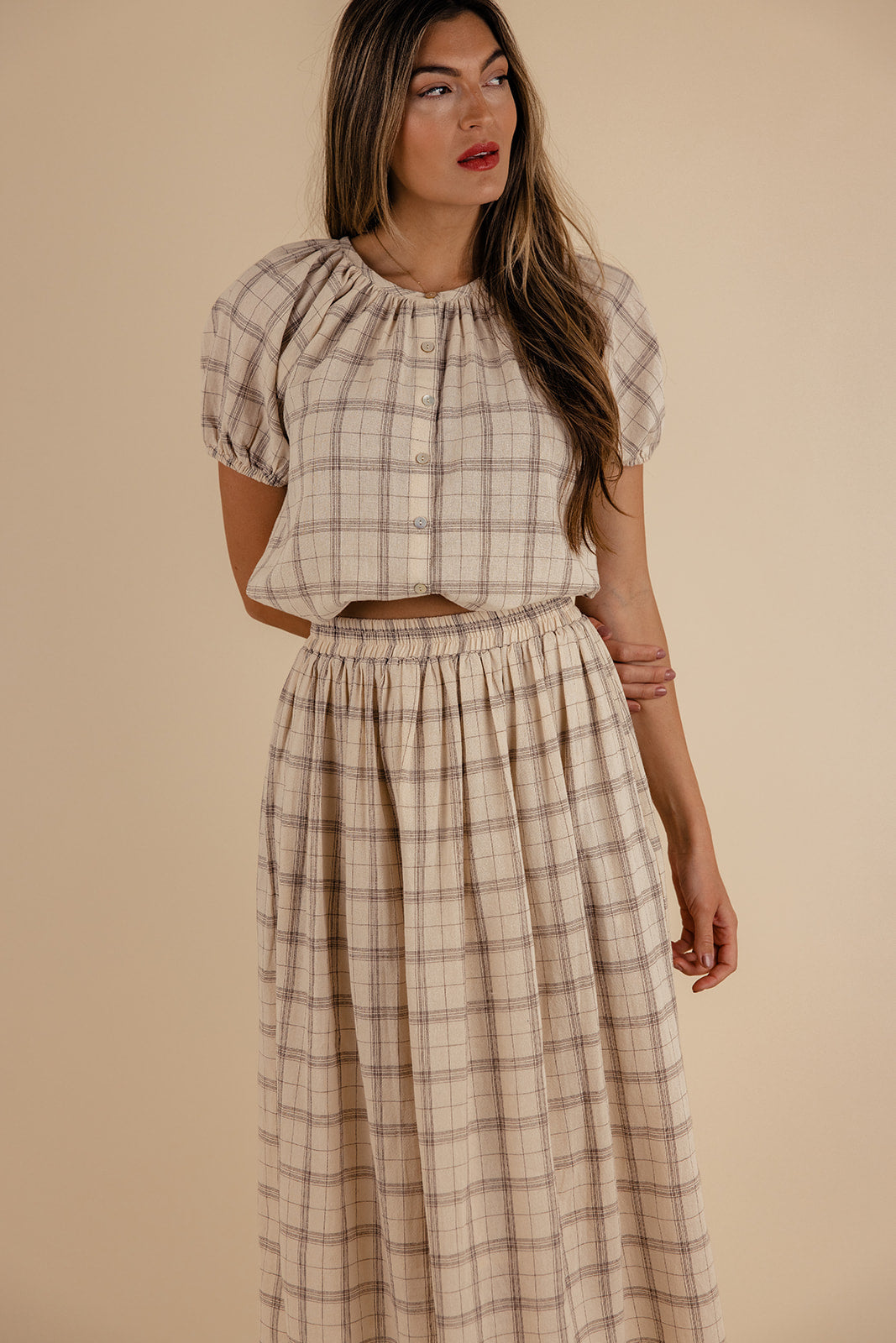 Coretta Plaid Blouse