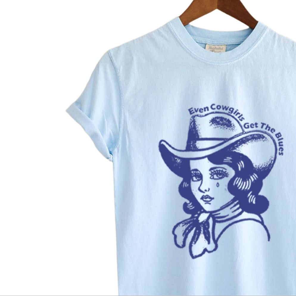 Cowgirls Vintage Graphic Tee - Chambray