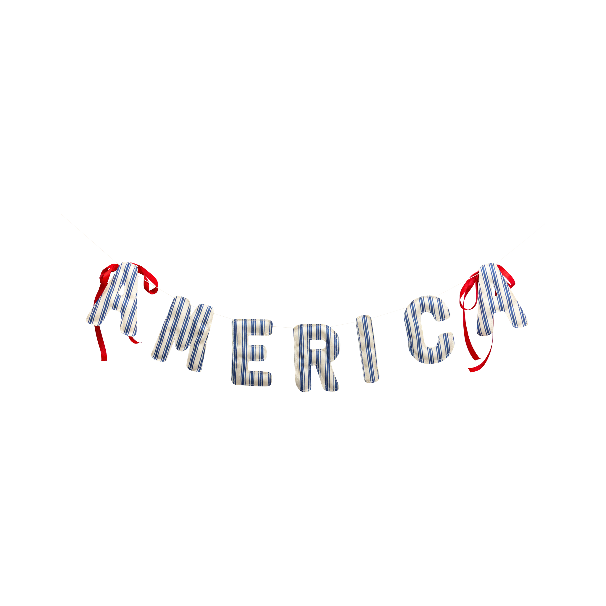 America Ticking Fabric Puffy Banner