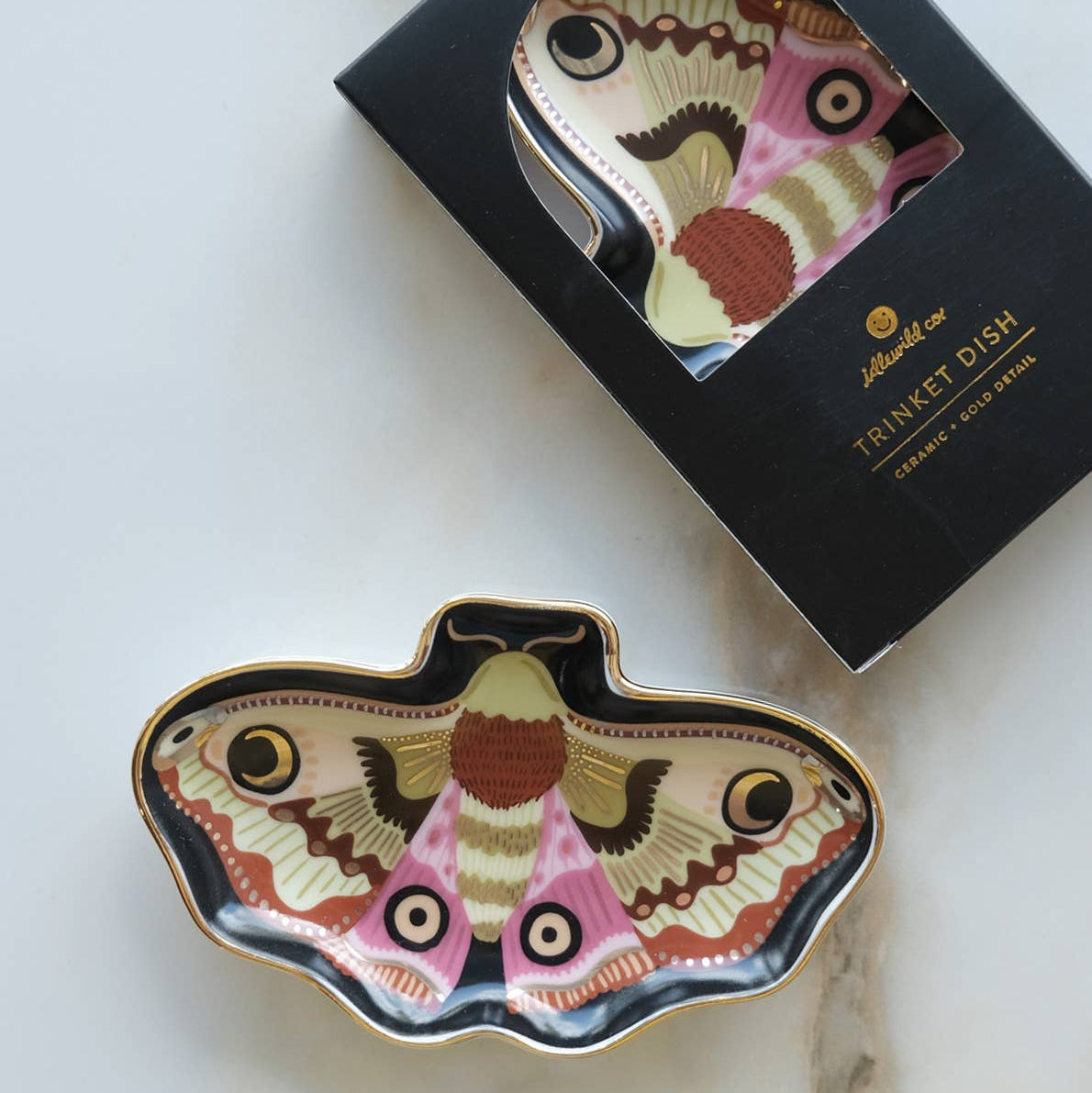 Moon Moth Porcelain Trinket Dish