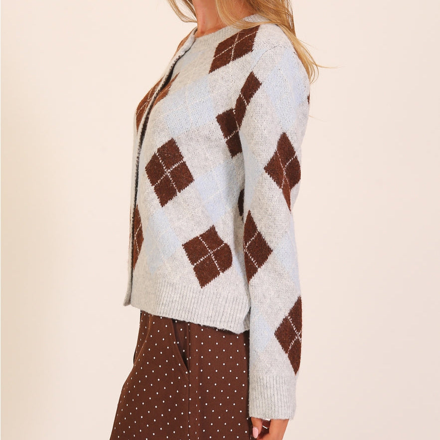 side view of cardigan. 