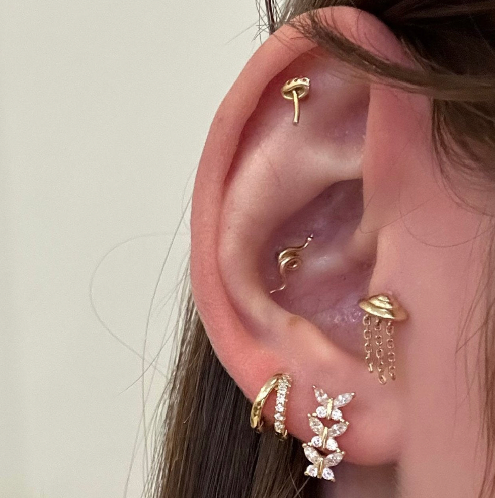 Monarch Huggie Hoop Earrings