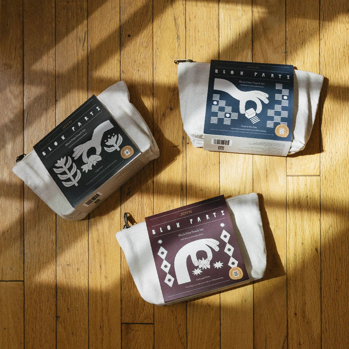 Block Printing Pouch Kit - Harlequin Print