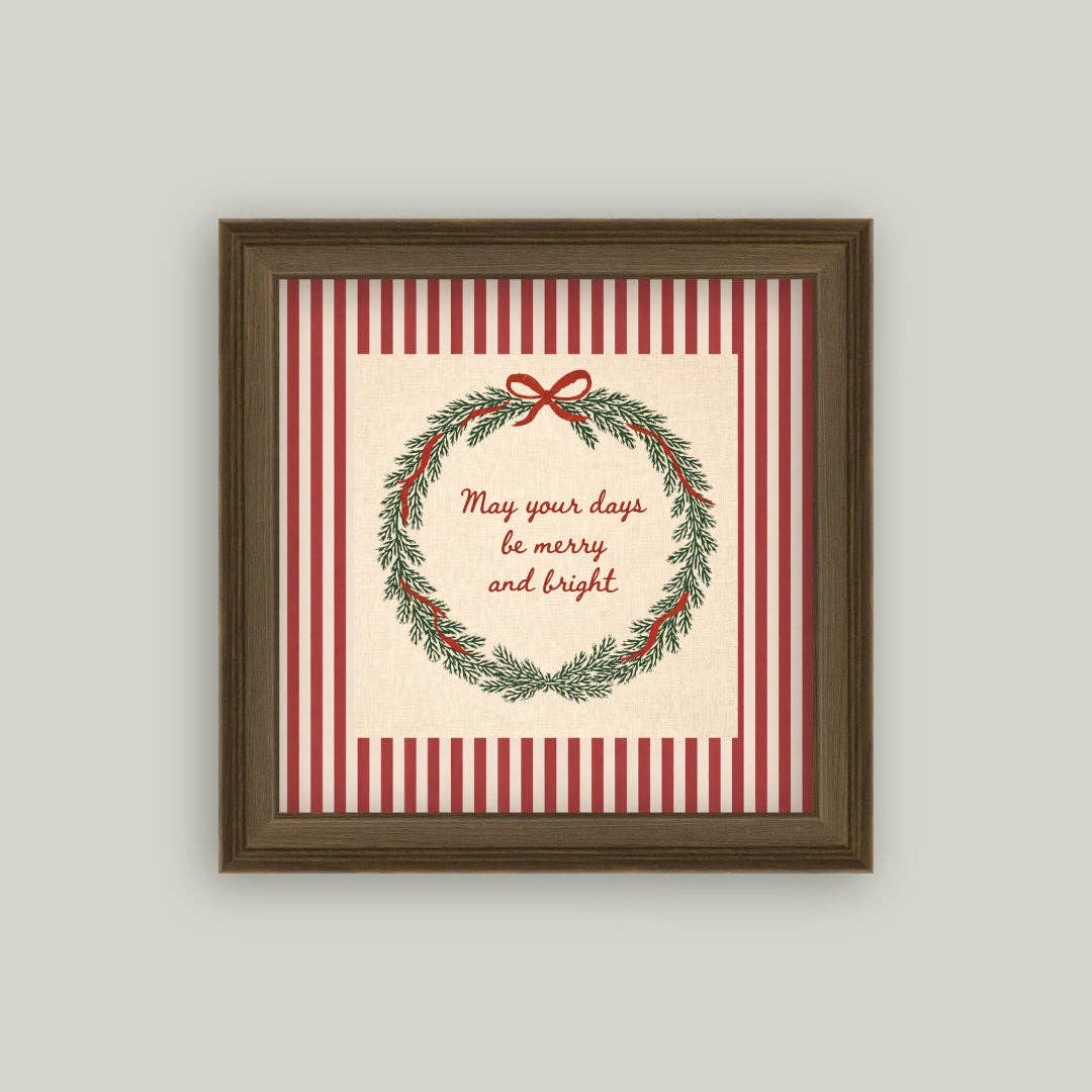 Merry & Bright Framed Art Print - 9x9