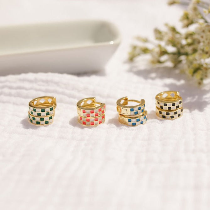 Pink and White Checkers Hoops