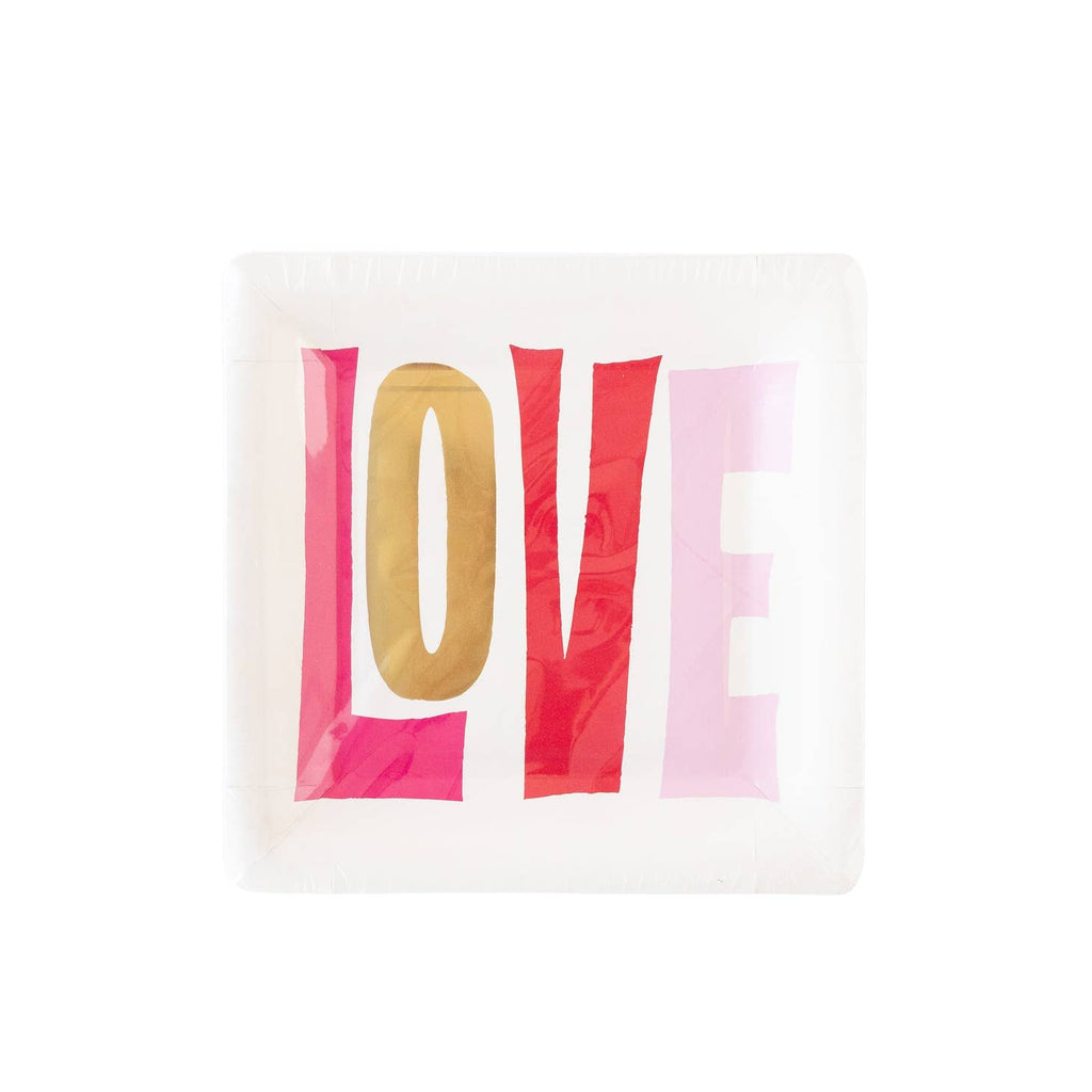 Add some love to your table with this Square Love Paper Plate! Perfect for Valentine's Day celebrations, this plate will be an adored addition to your party or picnic. Get creative and serve up some romantic snacks in style!