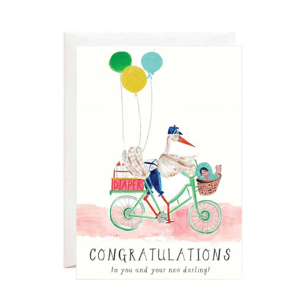 Make a charming first impression with our A Very Chic Stork greeting card. Featuring a stylish stork design, this card is perfect for welcoming a new baby with a touch of humor and whimsy. A fun and unique way to congratulate new parents!
