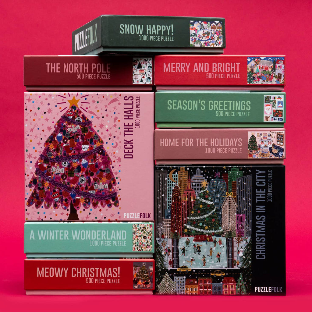 How many ornaments are too many? Asking for a friend... Get into the holiday spirit with this fun Christmas tree puzzle.     Product Info  1000 piece puzzle  Finished puzzle dimensions  20" x 27"  Box dimensions  9" x 9" x 2