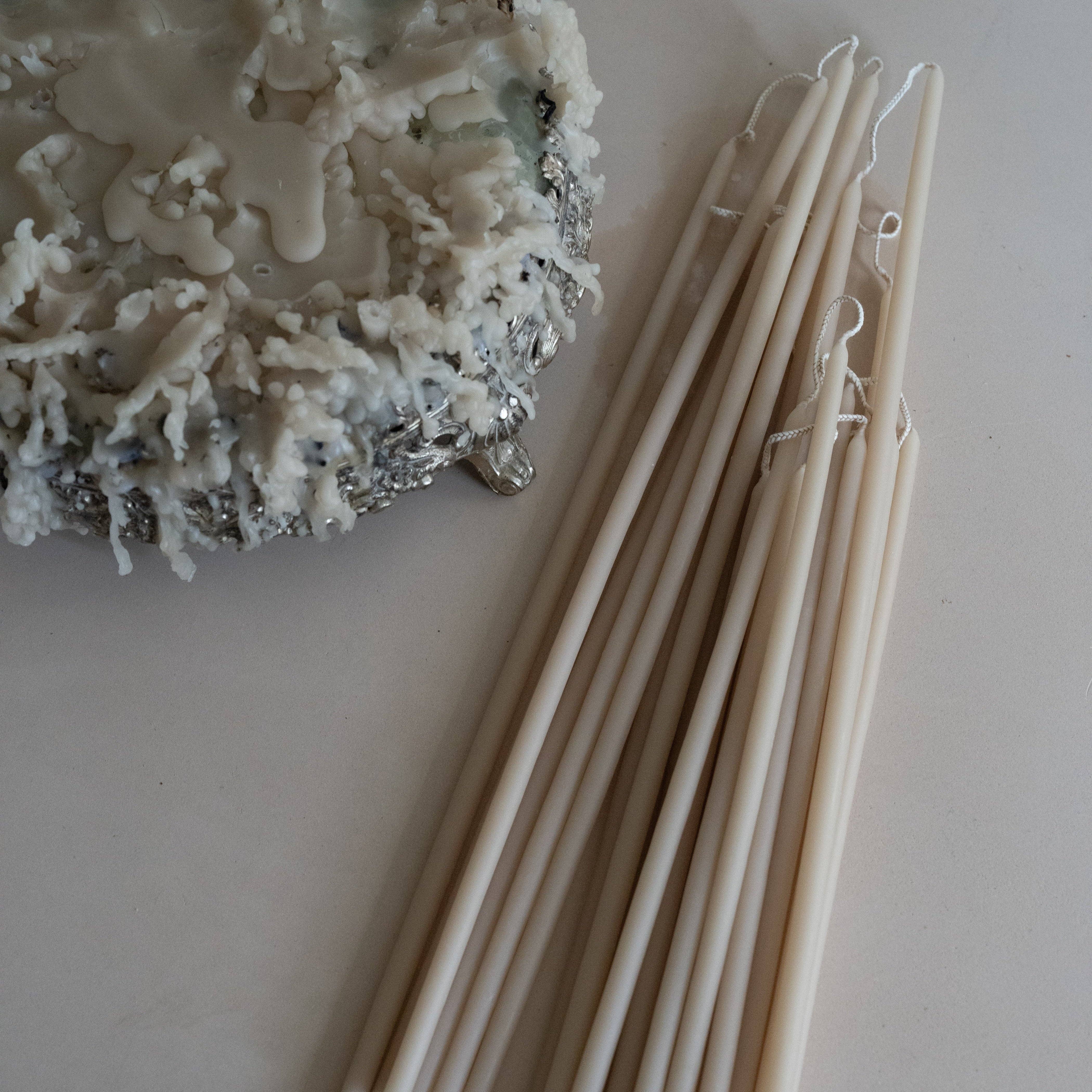 13.5" Beeswax Dipped Long Stem Candles