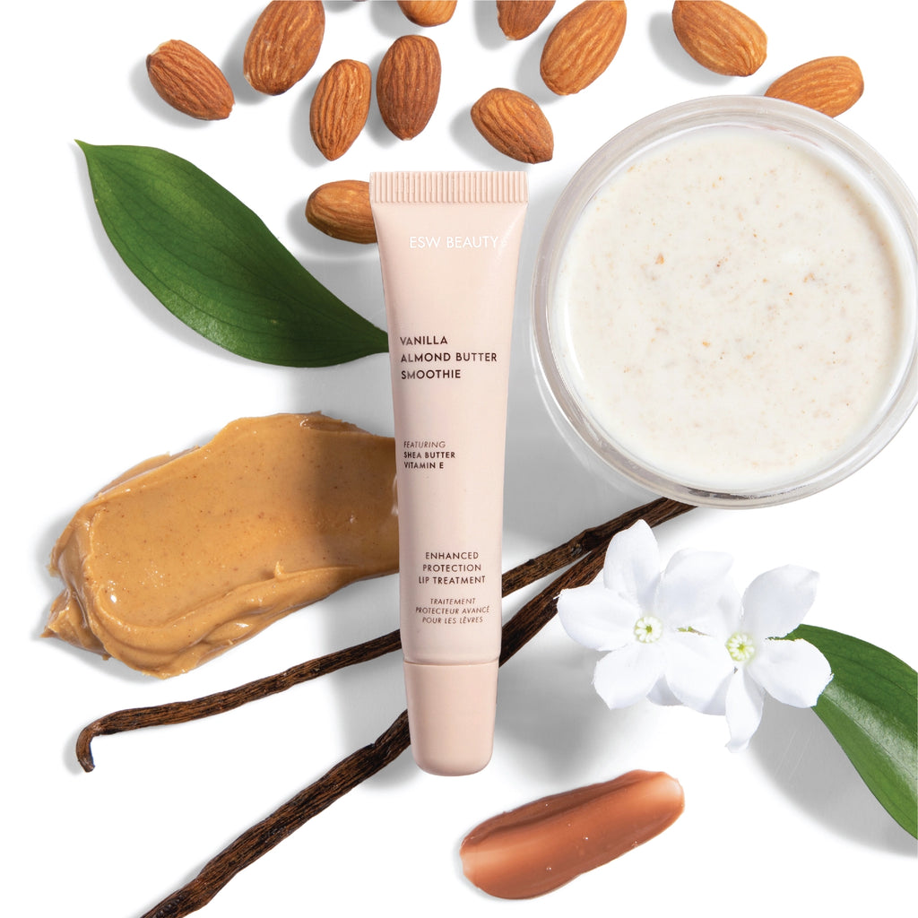 Our Vanilla Almond Butter Smoothie Lip Treatment moisturizes, soothes, and protects with a subtle caramel tint. These ingredients, in combination with shea butter and vitamin E, contain antioxidants that will soothe irritation and may also help protect the lips from environmental damage. The ideal Mother's Day and springtime treat, perfect for a thoughtful gift or a delightful addition to your spring skincare routine.