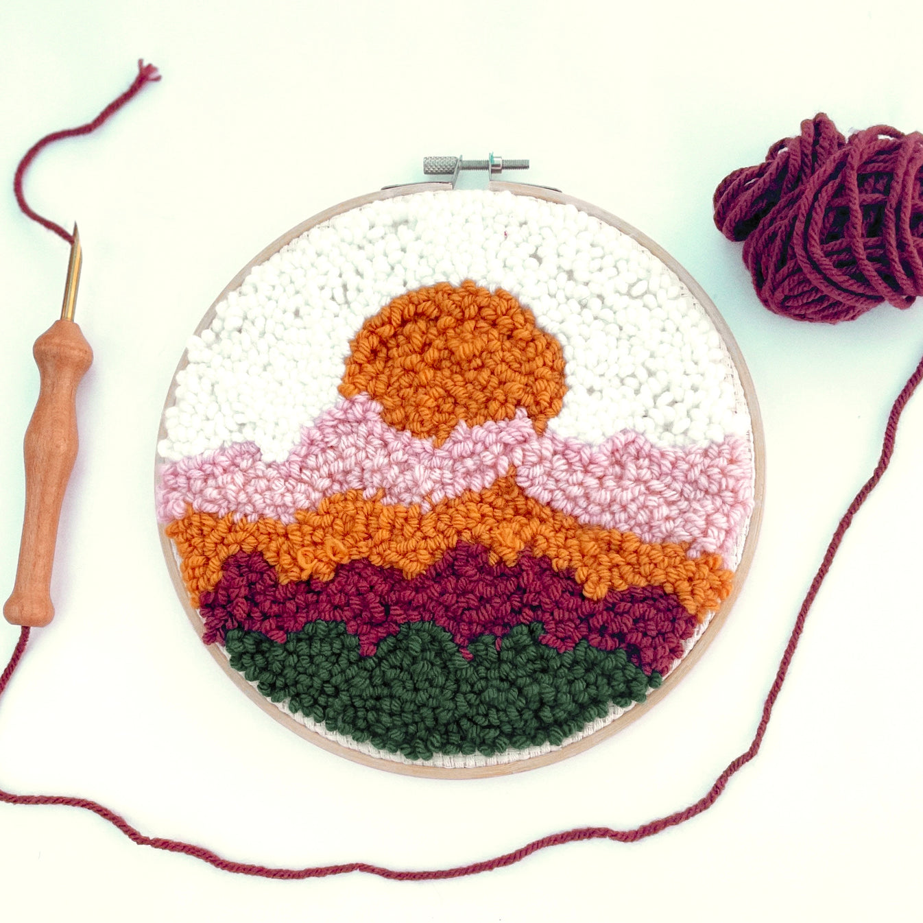 8" Yarn Punch Embroidery DIY Kit