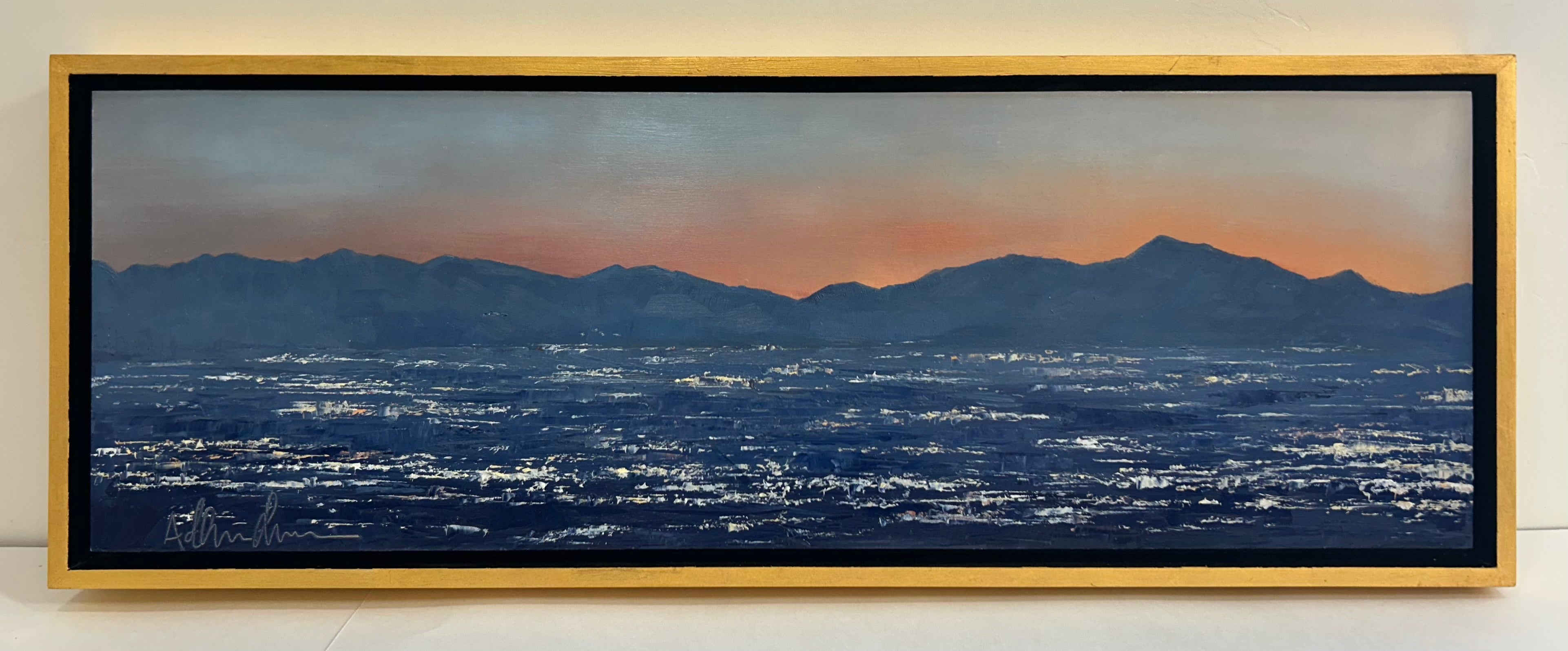 "Salt Lake Night Sky" - Original Painting - City Lights Art Show