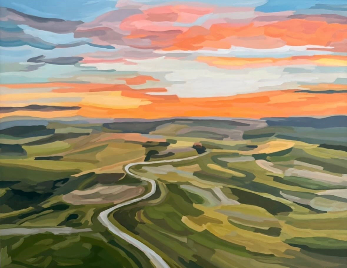 Sunset Fields - Original Painting - Road Trip Art Show