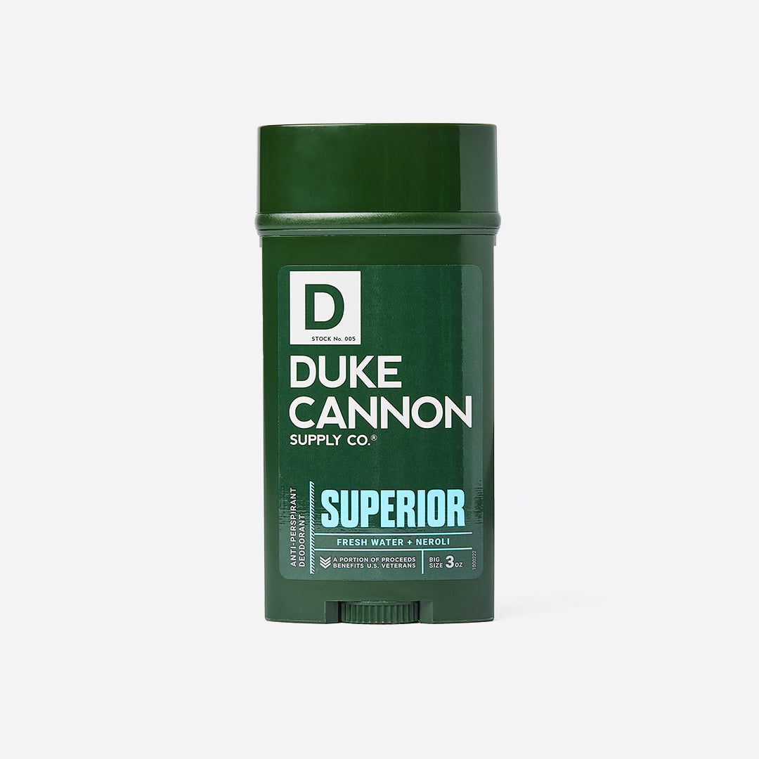 For Duke Cannon, a “half day” is an 8 hour shift. But no one needs to smell how hard you work. This heavy-duty anti-perspirant is built with&nbsp;Aloe,&nbsp;Vitamin E, and&nbsp;Activated Charcoal&nbsp;to protect skin while keeping sweat and odor under control.