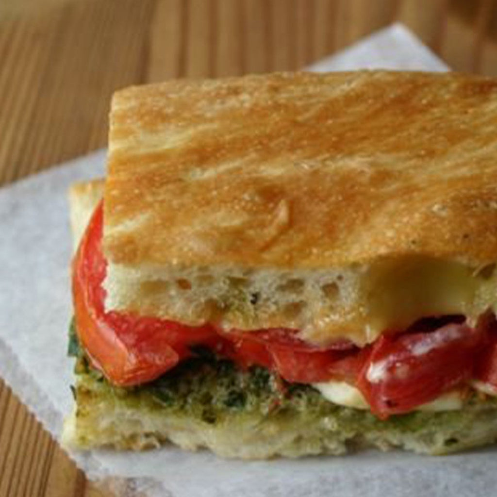 Savor the taste of summer in Tuscany. We use fresh picked basil leaves from the garden and puree into the classic paste so well known throughout the northern parts of Italy.

Fresh basil, extra virgin olive oil, expeller-pressed canola oil, walnuts, Parmesan cheese, parsley, fresh garlic, lemon juice and salt