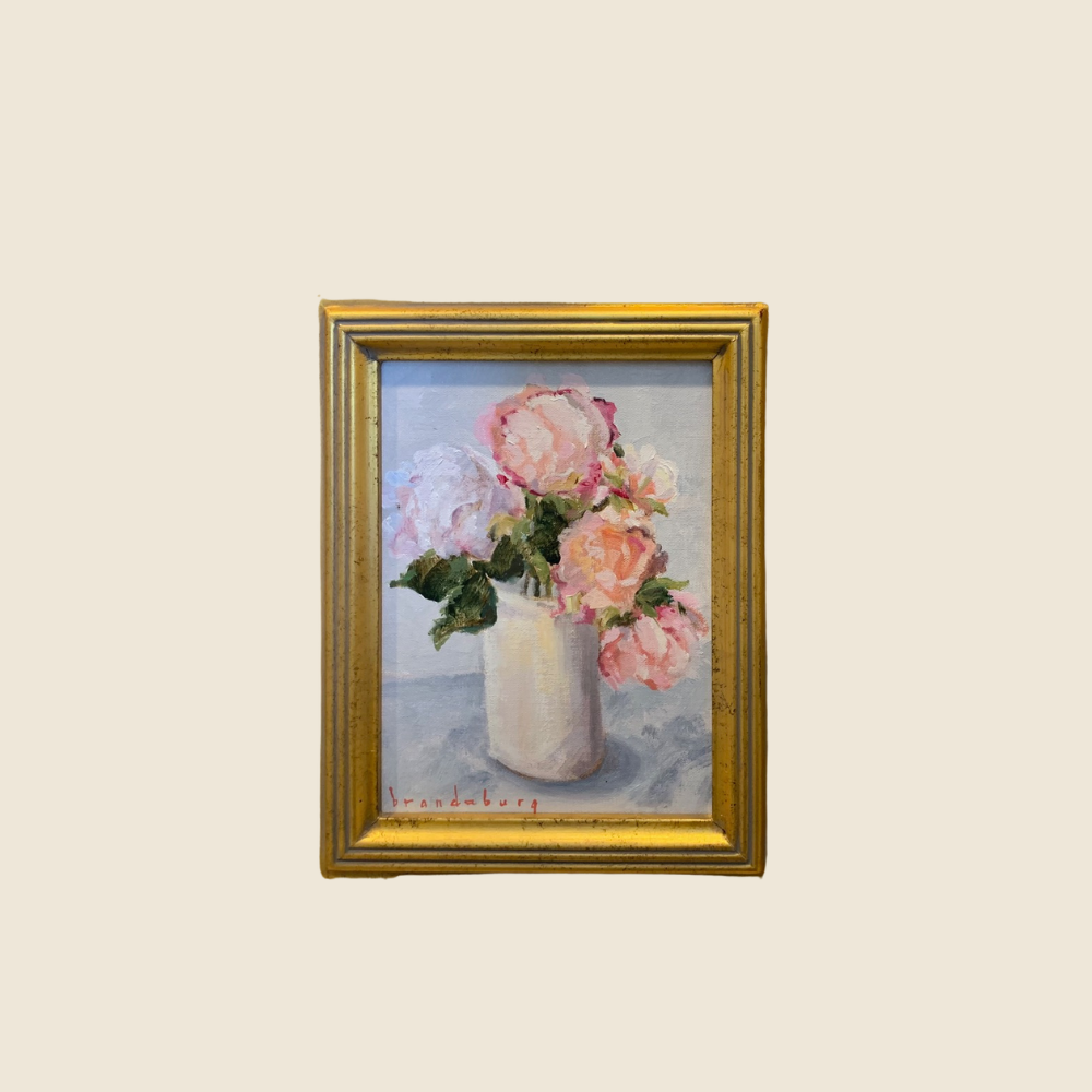 Peonies in White Vase - Original Painting - Flourish Art Show