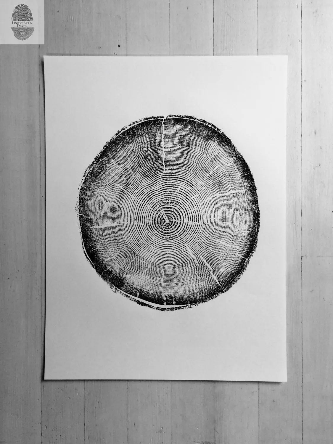 Big Cottonwood Canyon, Tree Ring Print, Woodcut, Utah Art, Botanical Print, Father's Day Art, Arborist Art Gift, Dendrology, Hand Pressed