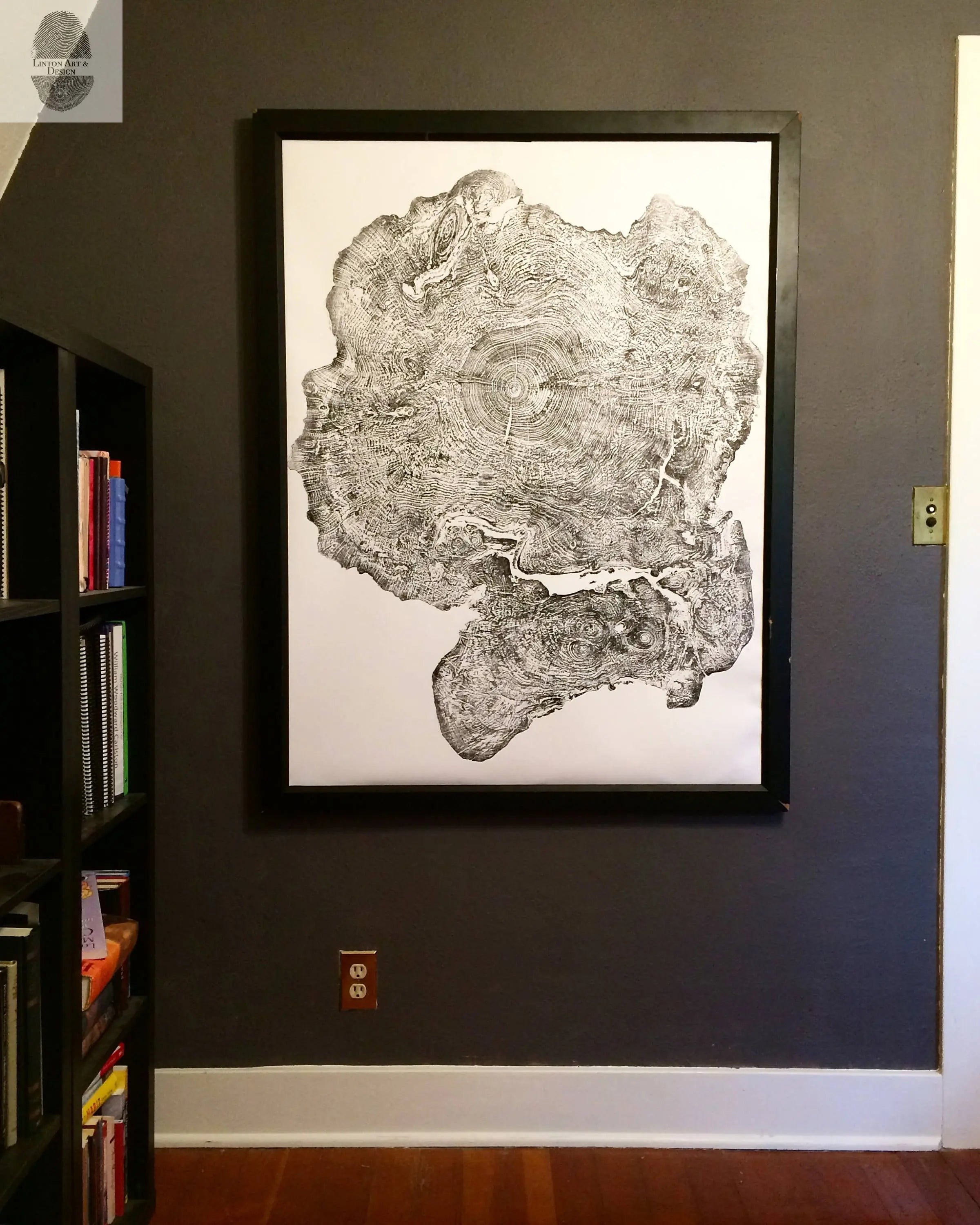 Big Leaf Maple, Tree ring print, Massachusetts art, Oversized tree ring Art, hand pressed tree rings, tree ring art print, Arborist art gift