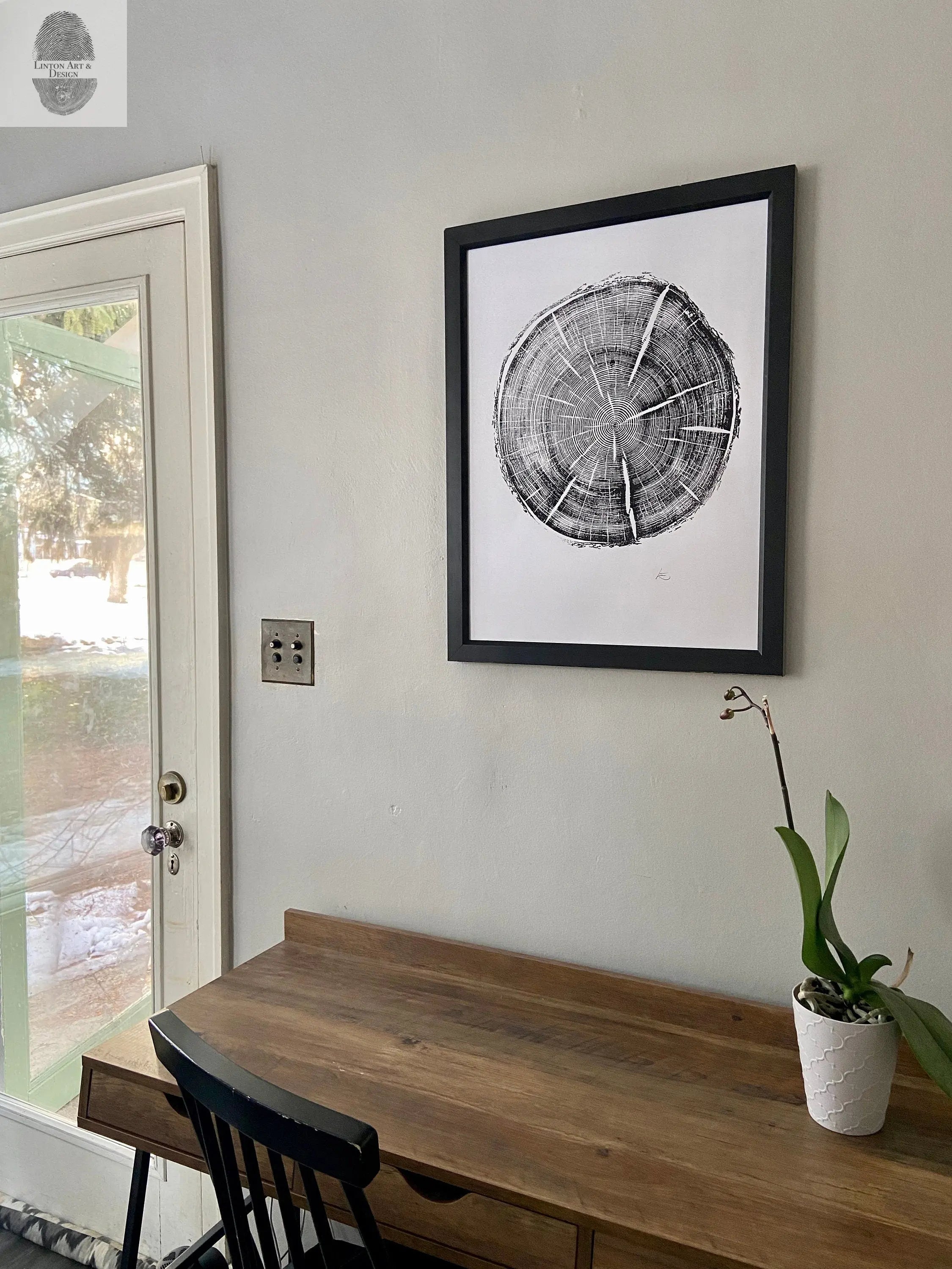 Black Hills South Dakota Woodcut print, Tree Ring Print, Arborist, Forestry, Biology Gift, 18x24 inches, Signed Original