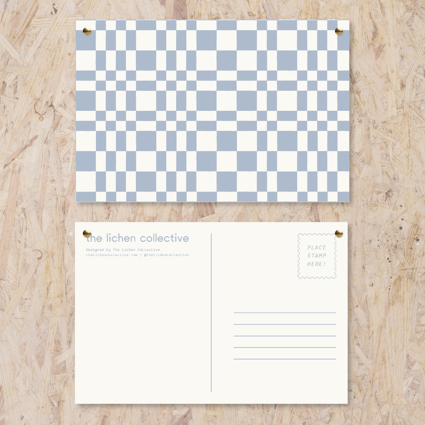 Bleu Checker Postcard