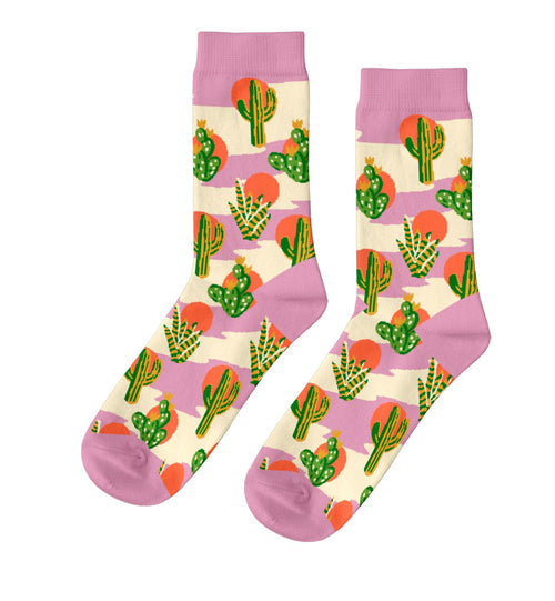 These cotton crew socks are made from the softest cotton with long combed fibers for a luxurious hand feel. The heel, toe and cuff are reinforced for durability. Most importantly, they are made following the highest ethical, labor, and environmental standards. Cactus Sunset