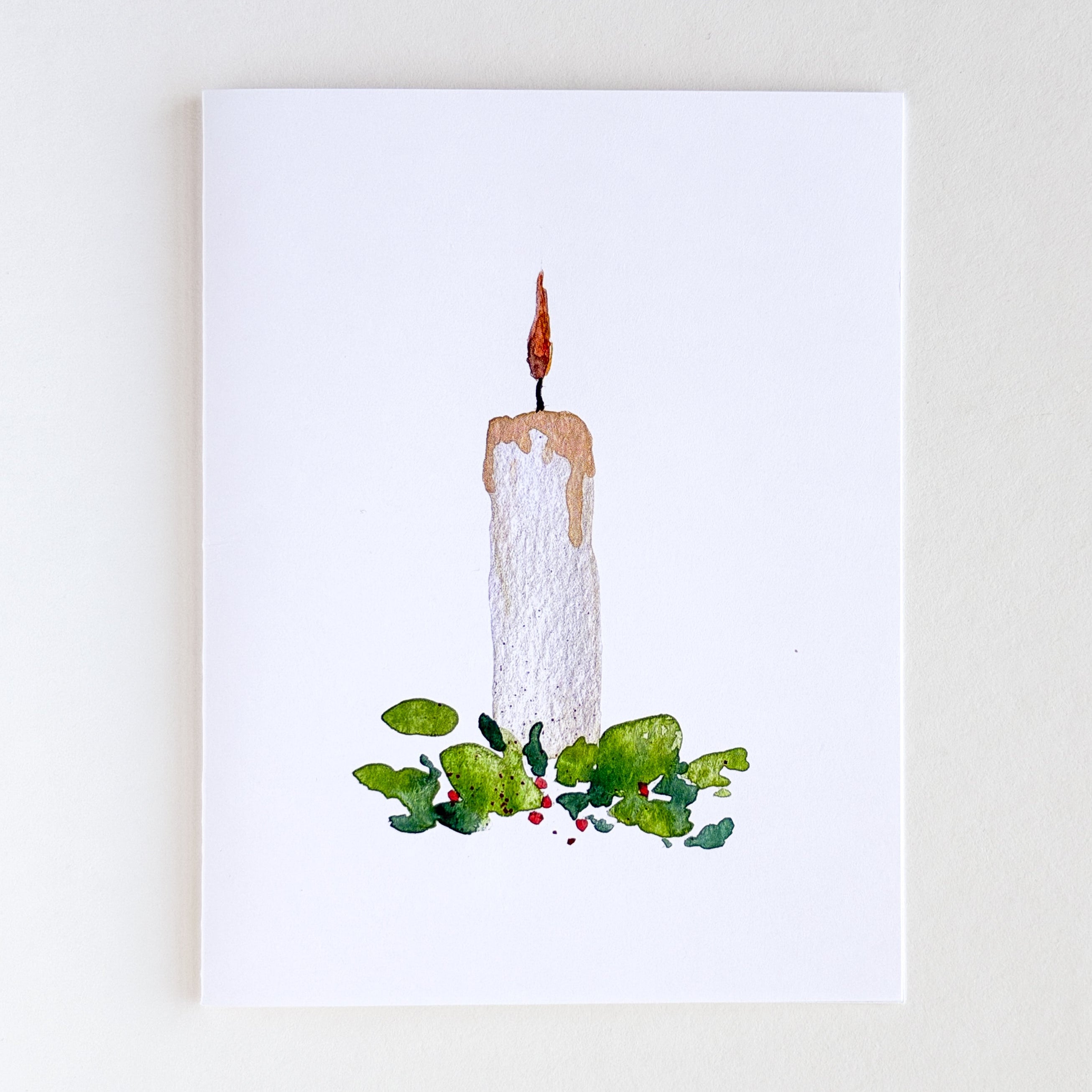 Candle Watercolor Greeting Card