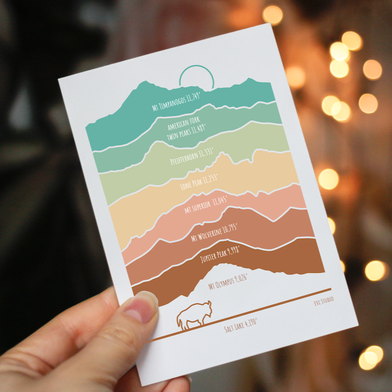 Wasatch Mountain Elevations Card