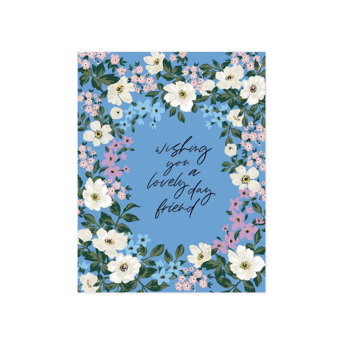 Lovely Day Floral Wreath Greeting Card