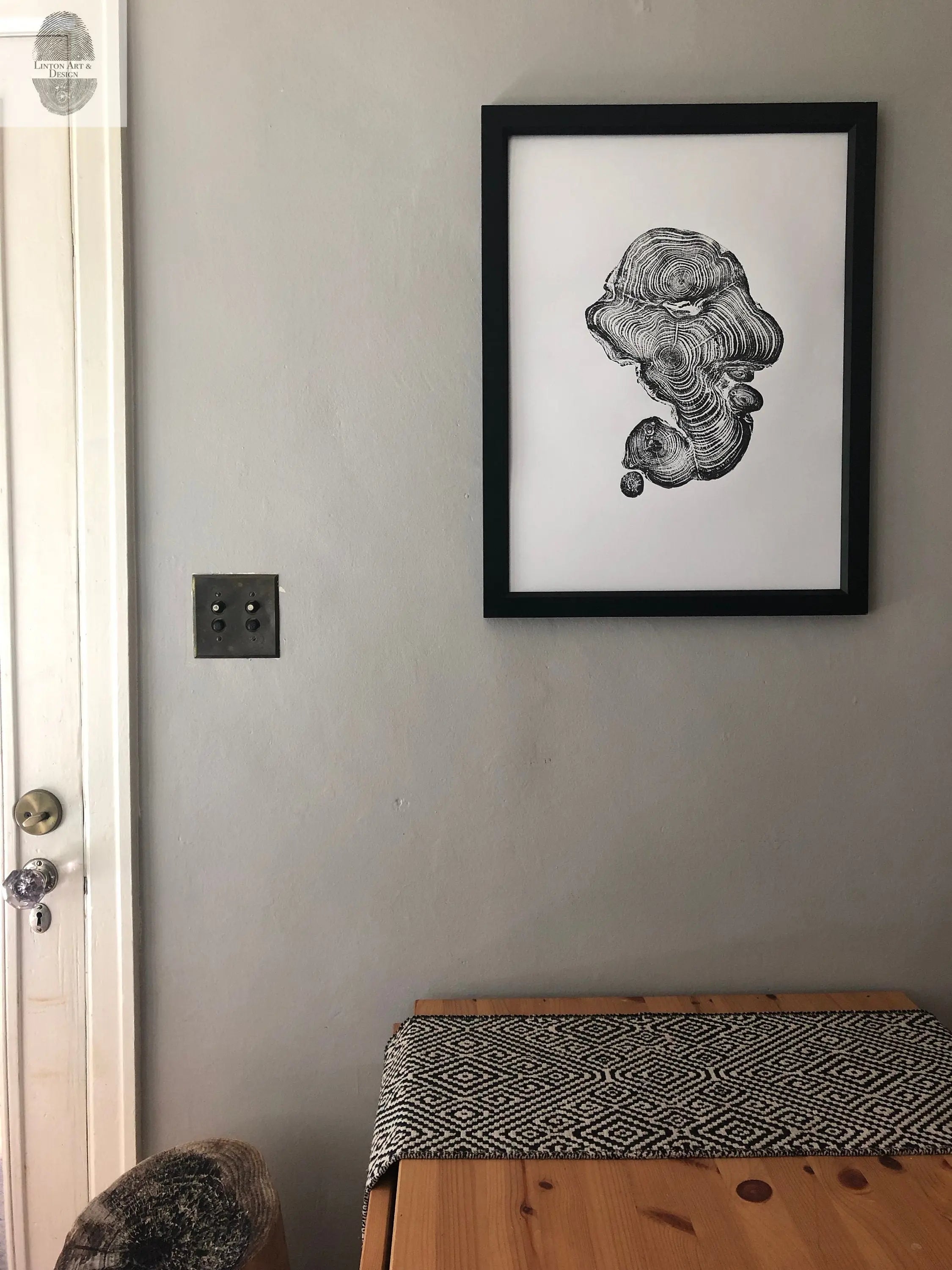 Cypress from Ireland, Tree ring art print, Tree stump print, first anniversary gift, 18x24 inch woodcut, fifth anniversary gift, Linton Art