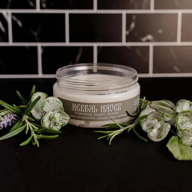 8 oz herbal haven foaming sugar scrub