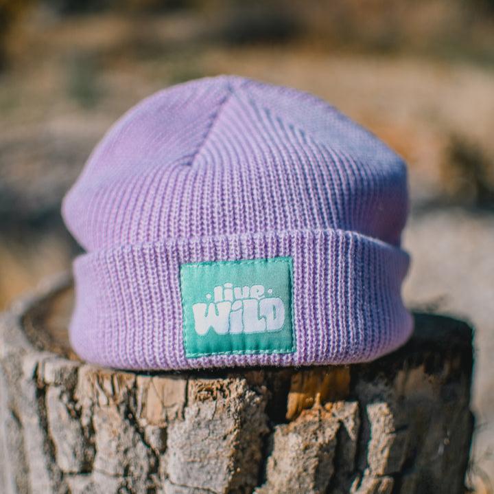Purple "Live Wild" Beanie