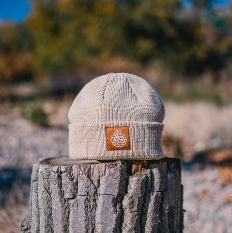 Tan Pinecone Beanie