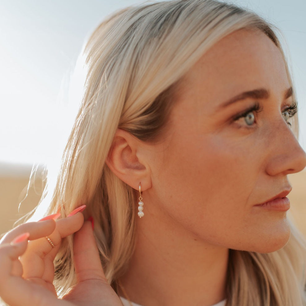 Catalina Pearl Hoops - Mauve Jewelry Co.