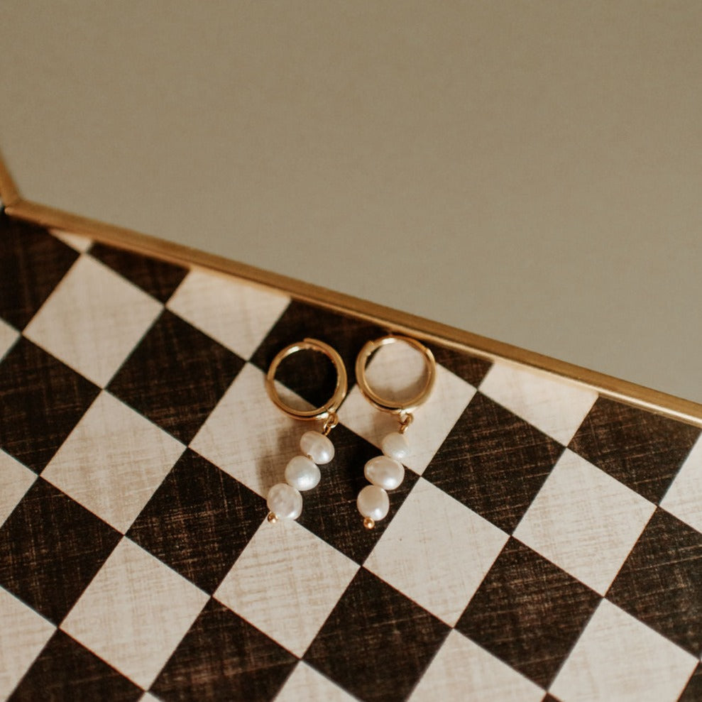 Catalina Pearl Hoops - Mauve Jewelry Co.