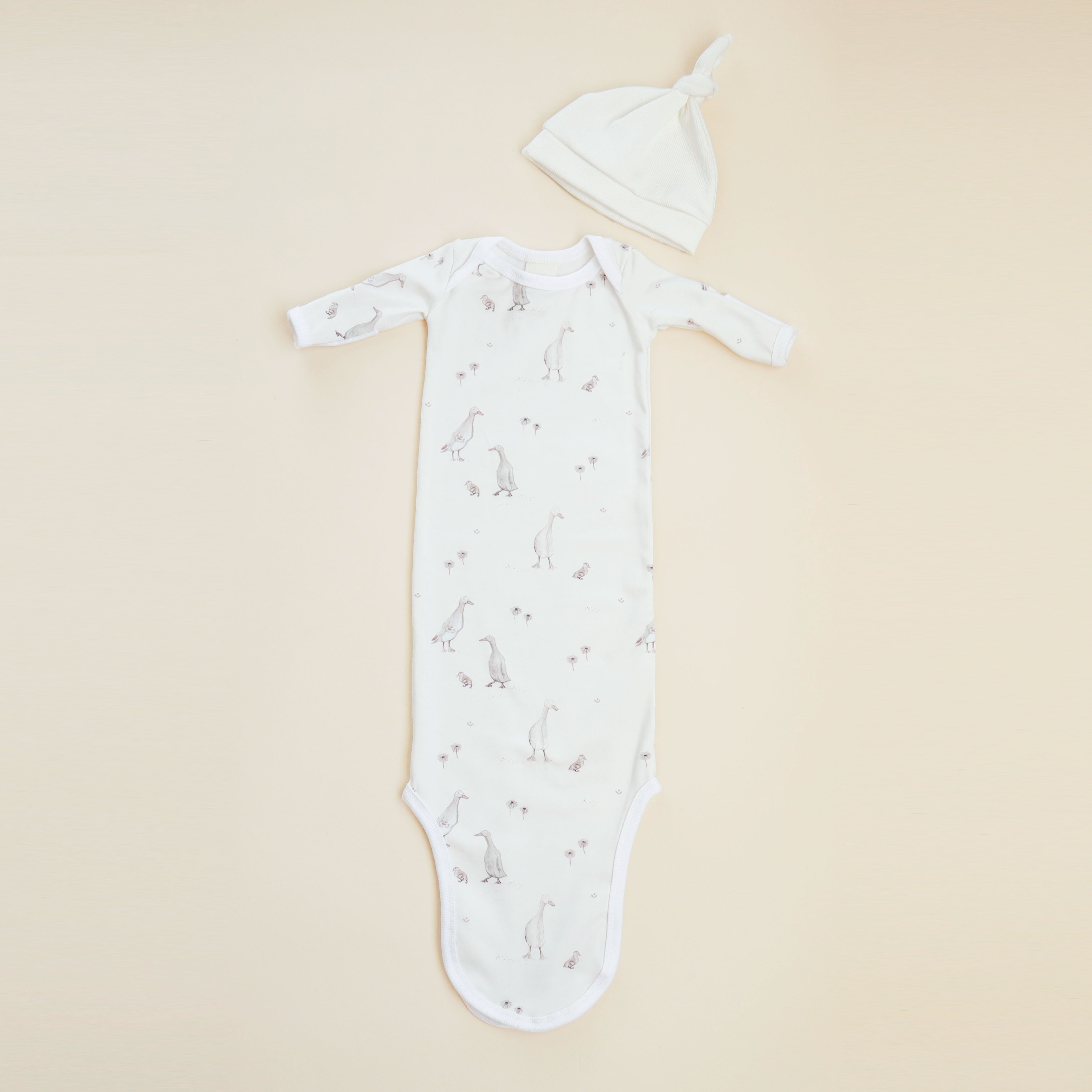 Knotted Gown Set - Dandelion Duck - The Little Gosling