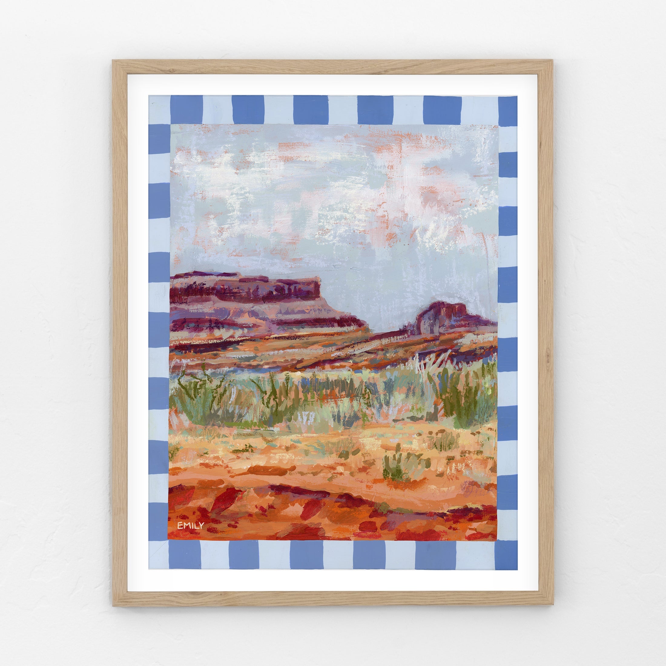 Desert Mesa Print - Checkered Border