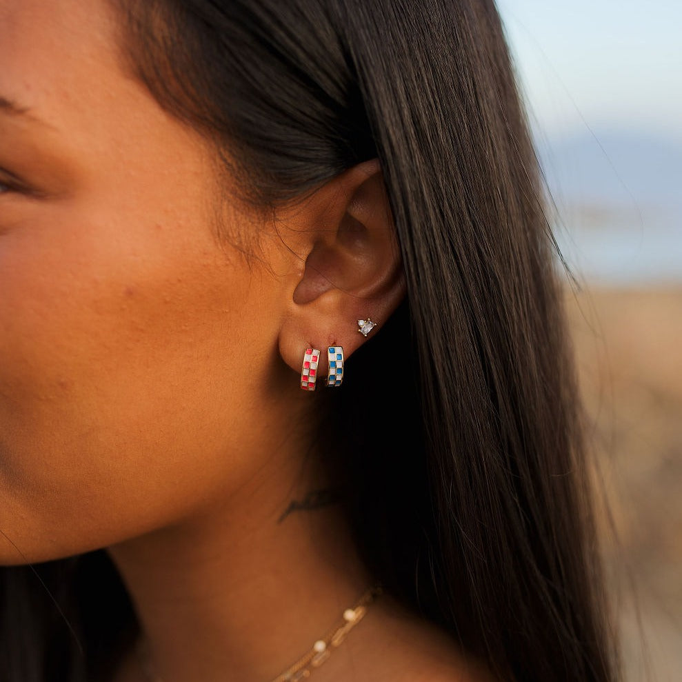Pink and White Checkers Hoops